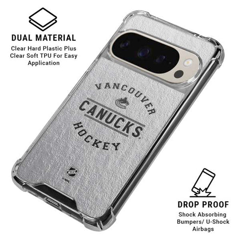 NHL Vancouver Canucks Black Text Pixel 9/9 Pro Clear Case