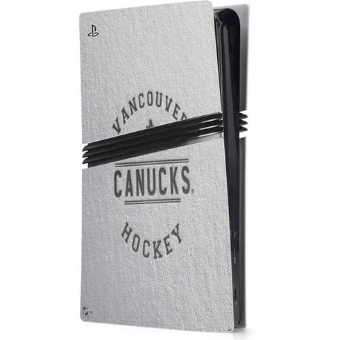 NHL Vancouver Canucks Black Text PS5 Pro Console Skin