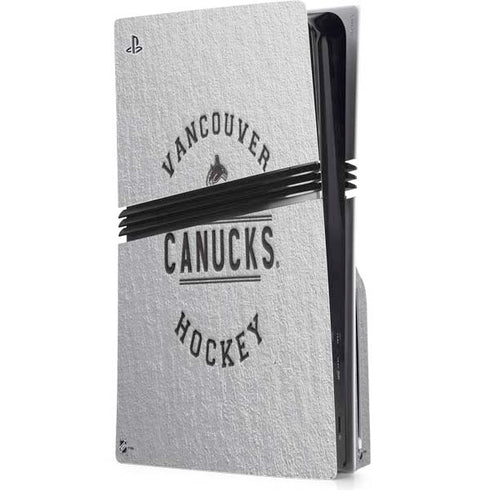 NHL Vancouver Canucks Black Text PS5 Pro Disk Console Skin