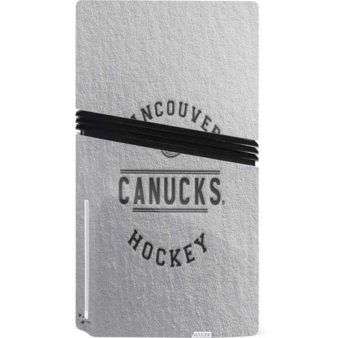 NHL Vancouver Canucks Black Text PS5 Pro Disk Console Skin