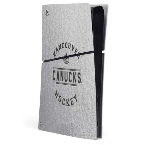NHL Vancouver Canucks Black Text PS5 Slim Digital Edition Console Skin