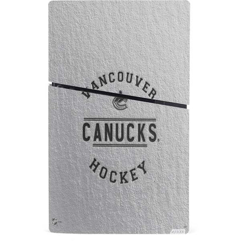 NHL Vancouver Canucks Black Text PS5 Slim Digital Edition Console Skin