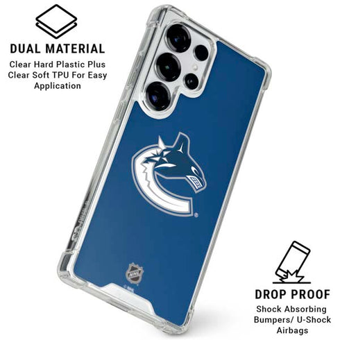 NHL Vancouver Canucks Distressed Galaxy S26 Ultra Clear Case