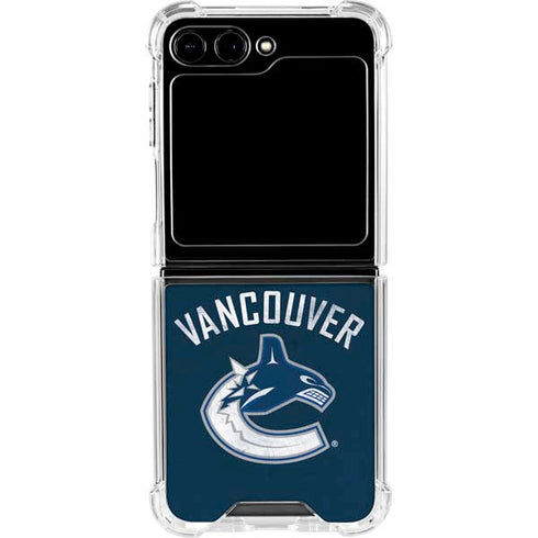 NHL Vancouver Canucks Distressed Galaxy Z Flip6 Clear Case