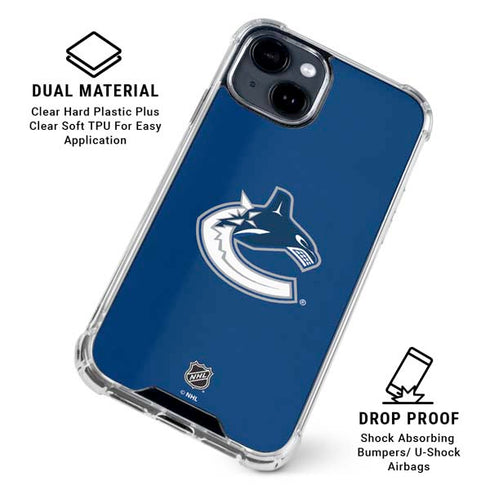 NHL Vancouver Canucks Distressed iPhone 15 Clear Case