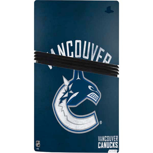 NHL Vancouver Canucks Distressed PS5 Pro Bundle Skin