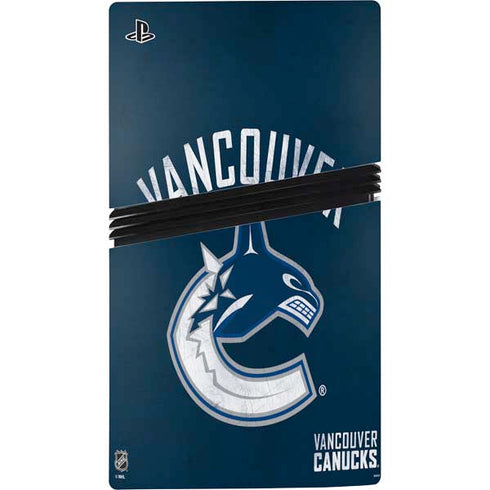 NHL Vancouver Canucks Distressed PS5 Pro Disk Bundle Skin