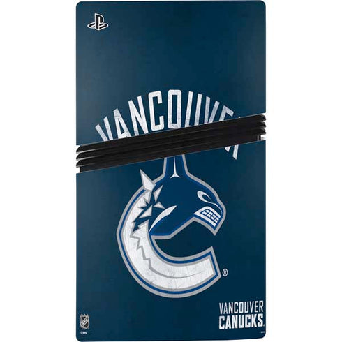 NHL Vancouver Canucks Distressed PS5 Pro Disk Console Skin