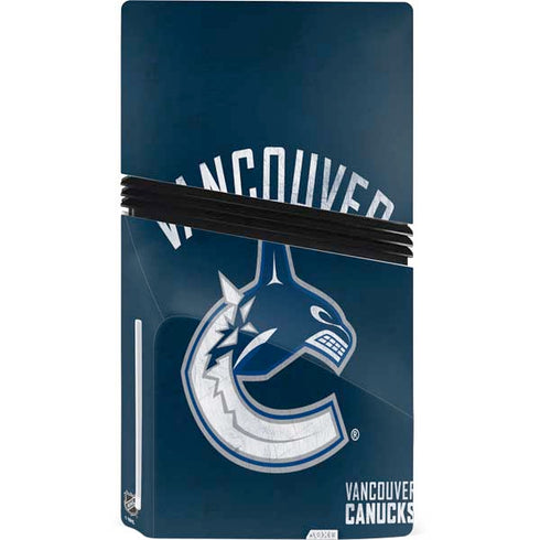NHL Vancouver Canucks Distressed PS5 Pro Disk Console Skin