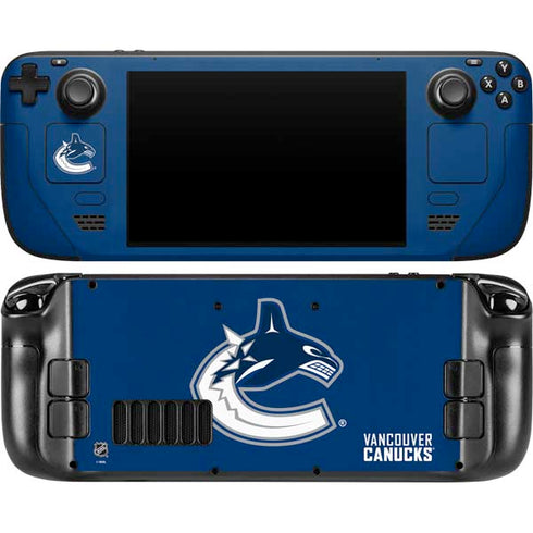 NHL Vancouver Canucks Distressed Steam Deck Handheld Gaming Computer OLED Skin
