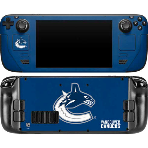 NHL Vancouver Canucks Distressed Steam Deck Handheld Gaming Computer Skin