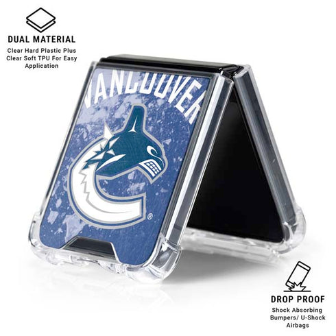 NHL Vancouver Canucks Frozen Galaxy Z Flip7 Clear Case