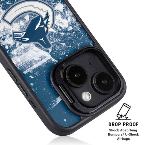 NHL Vancouver Canucks Frozen iPhone 15 Kickstand Case