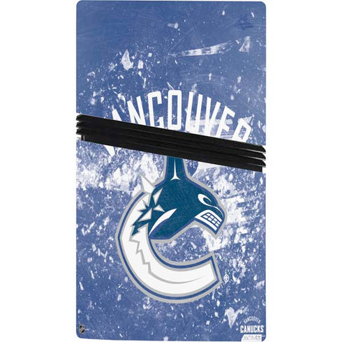 NHL Vancouver Canucks Frozen PS5 Pro Console Skin
