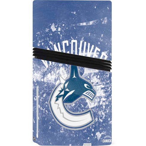 NHL Vancouver Canucks Frozen PS5 Pro Disk Console Skin