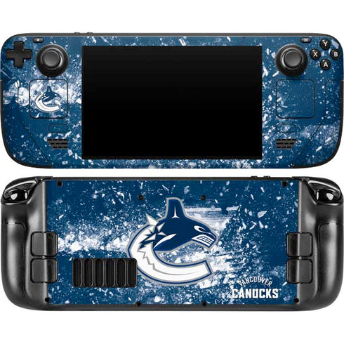 NHL Vancouver Canucks Frozen Steam Deck Handheld Gaming Computer OLED Skin