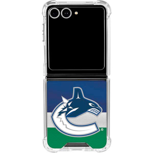NHL Vancouver Canucks Jersey Galaxy Z Flip7 Clear Case