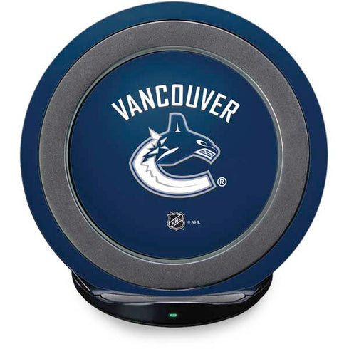 NHL Vancouver Canucks Solid Background Fast Charge Wireless Charging Stand Skin
