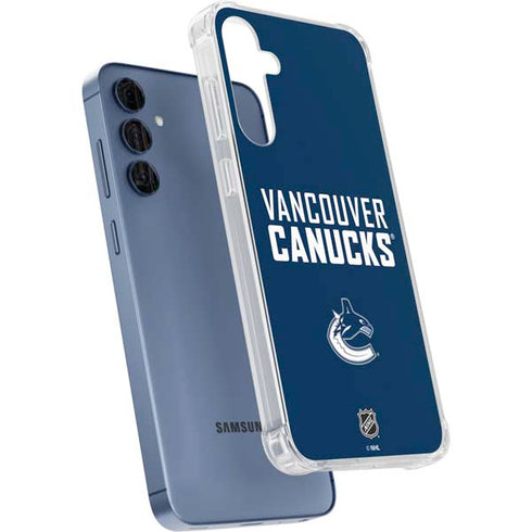 NHL Vancouver Canucks Solid Background Galaxy A35 5G Clear Case