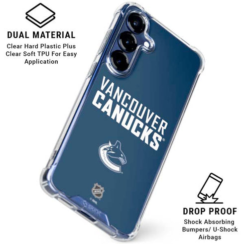 NHL Vancouver Canucks Solid Background Galaxy S25 Clear Case