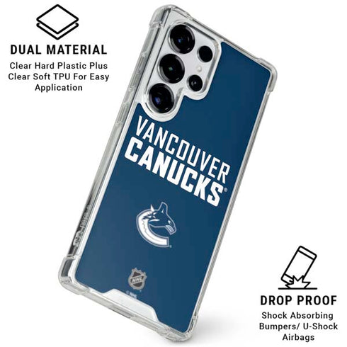NHL Vancouver Canucks Solid Background Galaxy S25 Ultra Clear Case