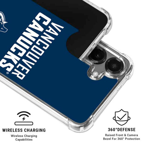 NHL Vancouver Canucks Solid Background Galaxy S26 Plus Clear Case