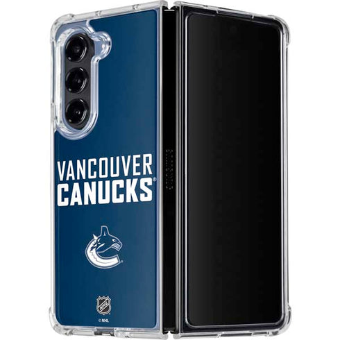 NHL Vancouver Canucks Solid Background Galaxy Z Fold5 5G Clear Case