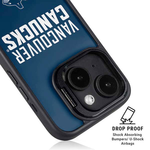 NHL Vancouver Canucks Solid Background iPhone 15 Kickstand Case