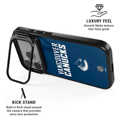 NHL Vancouver Canucks Solid Background iPhone 17 Pro Max Kickstand Case