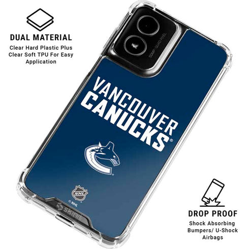 NHL Vancouver Canucks Solid Background Moto G Power 5G (2024) Clear Case