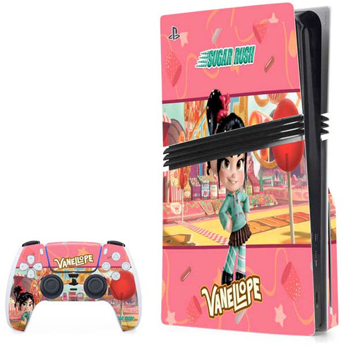 Disney Wreck-it Ralph Vanellope Sugar Rush PS5 Pro Disk Bundle Skin