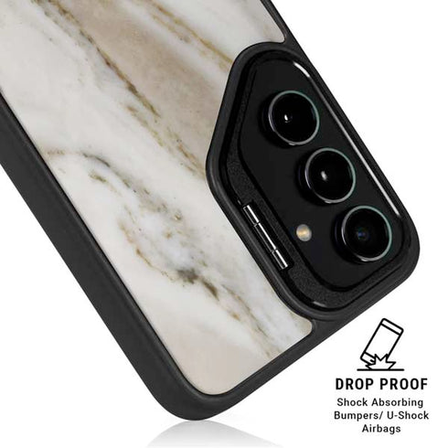 Vanilla Marble Galaxy S25 Kickstand Case