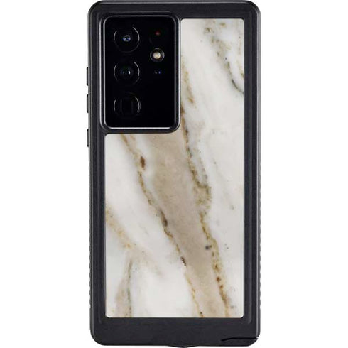 Vanilla Marble Galaxy S24 Ultra Waterproof Case