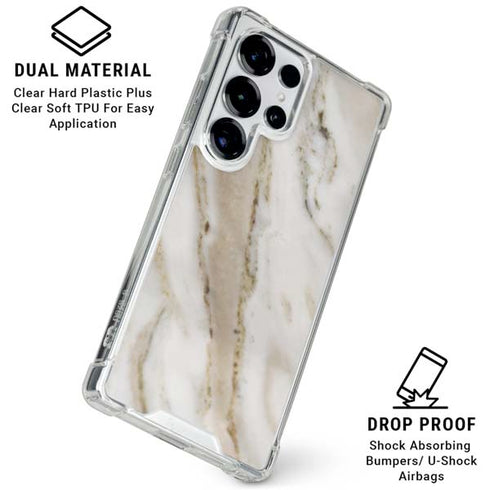 Vanilla Marble Galaxy S25 Ultra Clear Case