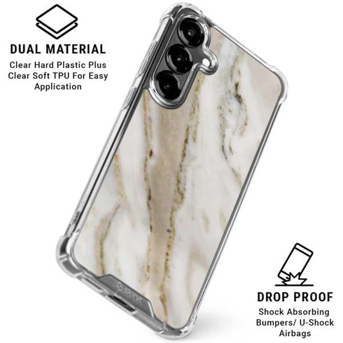 Vanilla Marble Galaxy S26 Plus Clear Case