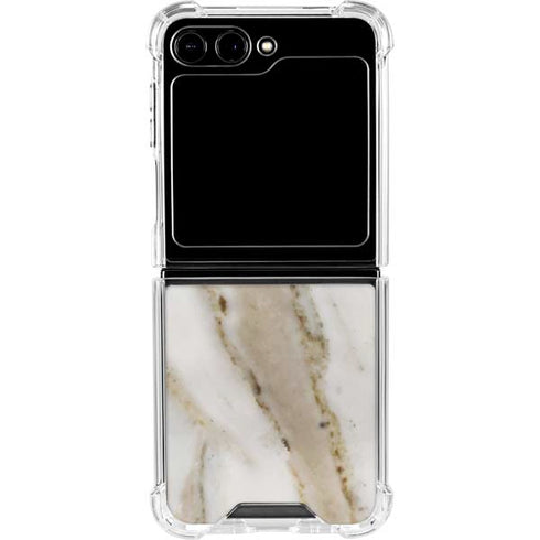Vanilla Marble Galaxy Z Flip6 Clear Case