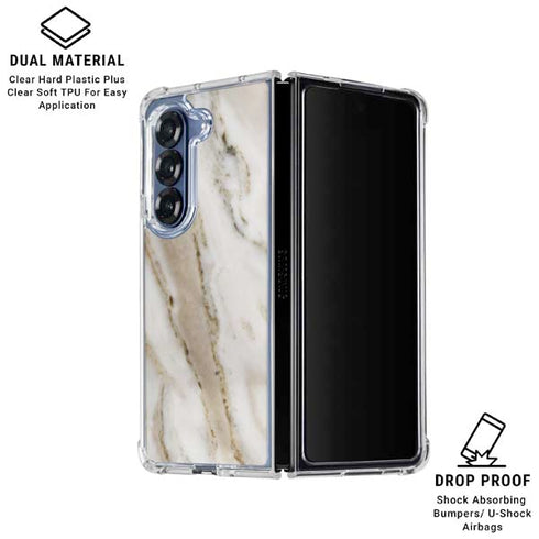 Vanilla Marble Galaxy Z Fold6 Clear Case
