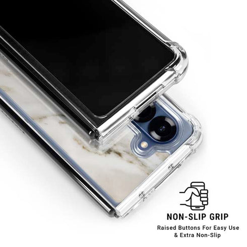 Vanilla Marble Galaxy Z Fold6 Clear Case