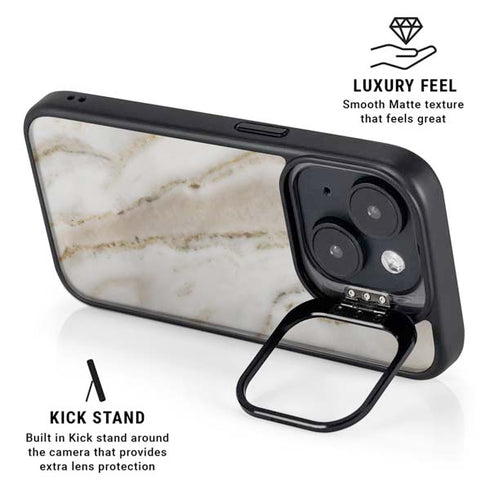 Vanilla Marble iPhone 14 Plus Kickstand Case