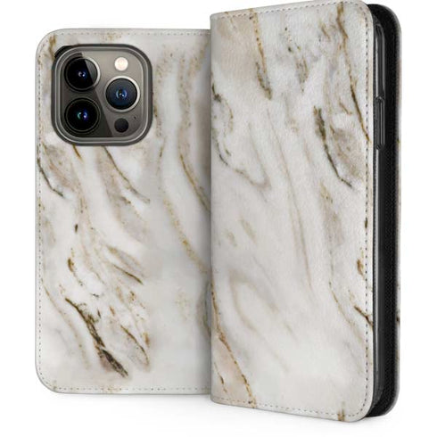 Vanilla Marble iPhone 14 Pro Folio Case