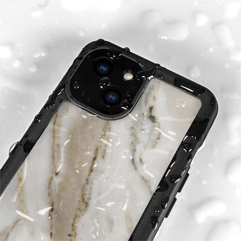 Vanilla Marble iPhone 15 Plus Waterproof Case