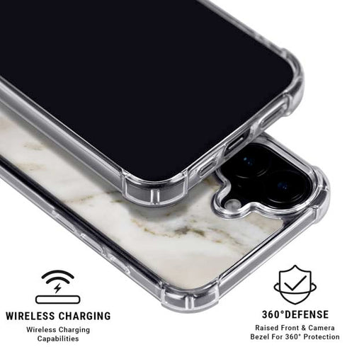 Vanilla Marble iPhone 16 Plus Clear Case