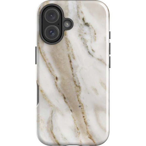 Vanilla Marble iPhone 16 Plus Impact Case