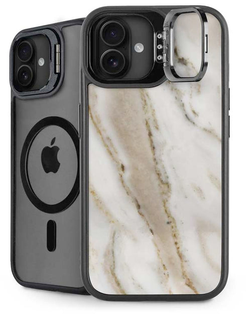 Vanilla Marble iPhone 16 Plus Kickstand Case