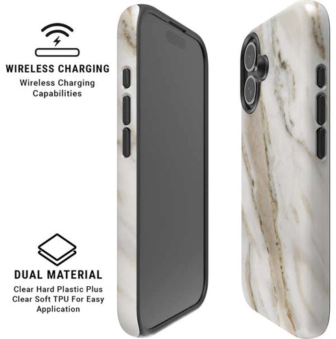 Vanilla Marble iPhone 16 Plus Magsafe Impact Case