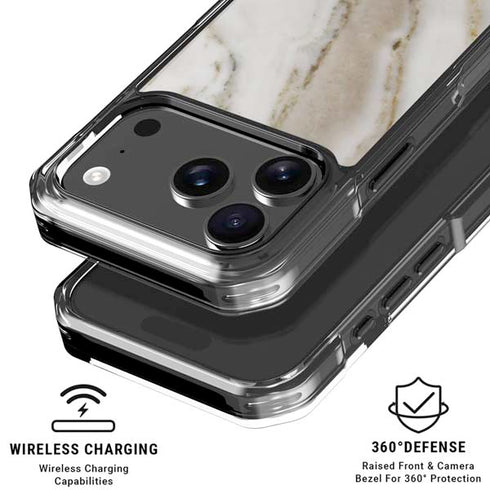 Vanilla Marble iPhone 18 Pro Clear Case