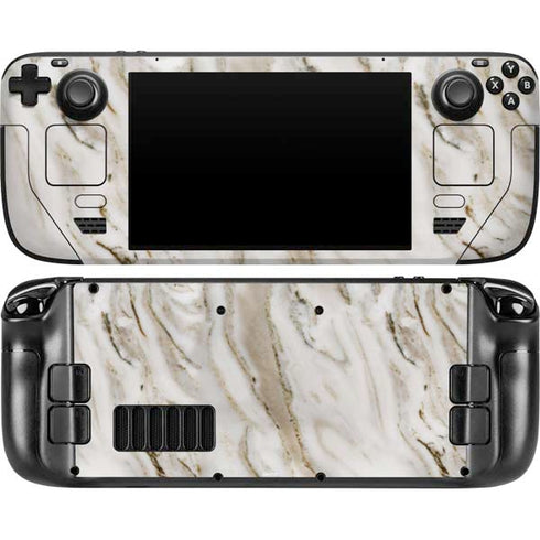 Vanilla Marble Steam Deck Handheld Gaming Computer OLED Skin