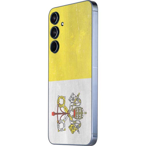 Vatican City Flag Distressed Galaxy A55 5G Skin
