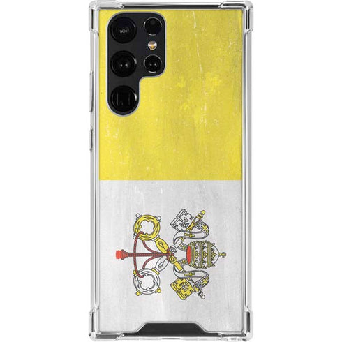 Vatican City Flag Distressed Galaxy S23 Ultra Clear Case