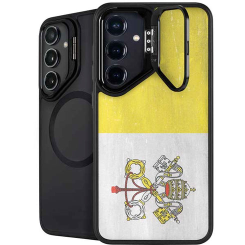 Vatican City Flag Distressed Galaxy S24 Kickstand Case